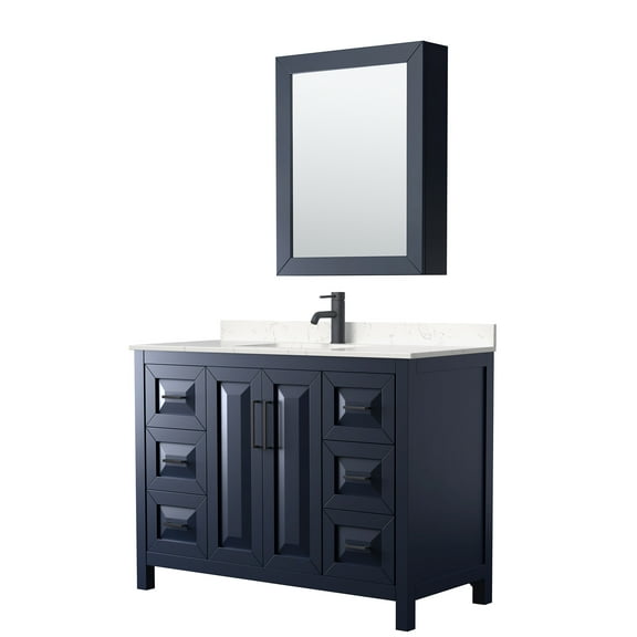 Wyndham Collection WCV252548SBBC2UNSMED Daria 48" Free Standing Single Basin Vanity Set -