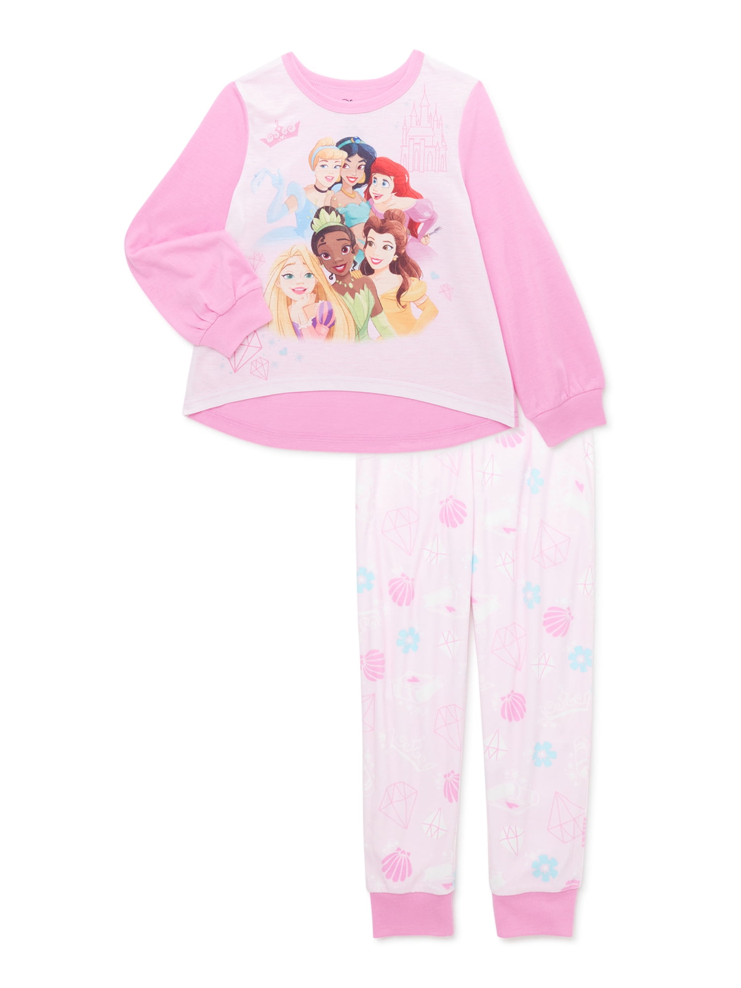 Disney Little Girls  Minnie In Diamonds Long Sleeve 2 Piece Pajama 