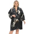 thumbnail image 2 of GFDYREE Women's Plus Size Satin Robes Plus Size Silky Kimonos Robes Sleepwear,Short, 2 of 6