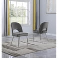 thumbnail image 2 of Contemporary Dark Gray Velvet Side Chairs with Silver Chrome Base (Set of 2), 2 of 2