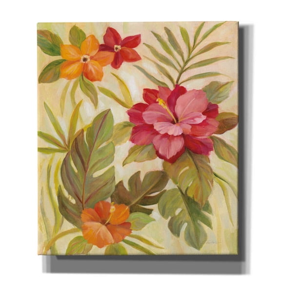 Epic Graffiti 'Coral Tropical Floral II' by Silvia Vassileva, Canvas Wall Art, 26"x30"