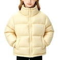 thumbnail image 3 of SKIYLEVZ Girls' Puffer Jacket Mock Neck Quilted Padded Coats Lightweight Breathable Warm Winter Outerwear 1-12 Years, 3 of 9