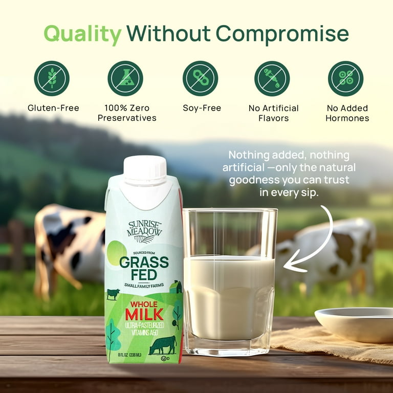 A2 Milk Sunrise Meadow Shelf Stable Whole Milk - Grass Fed, 8oz