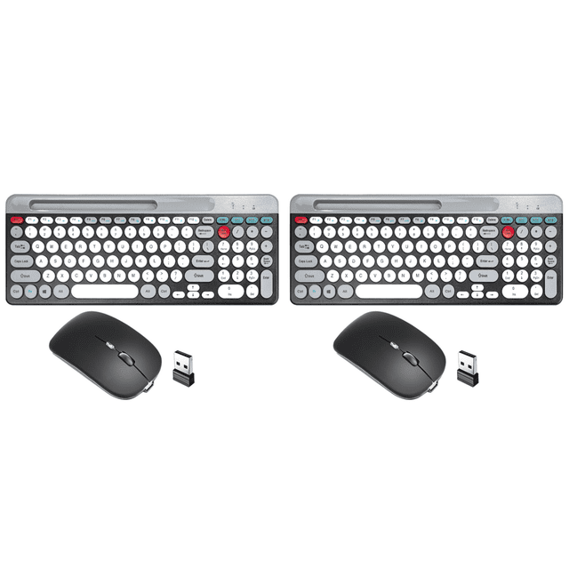 Combo Ratón Y Teclado 2 Modos BT 4 Ghz Con Soporte para Mac/iOS/Android/Win7