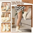 thumbnail image 5 of Bocaoying 6 Pcs Women's Slouch Socks, Cotton Scrunch Boot Socks for Women, Ultra Soft and Breathable Crew Socks, Size 5-10, White/Burgundy/Brown/Tan/Teal/Purple, 5 of 7