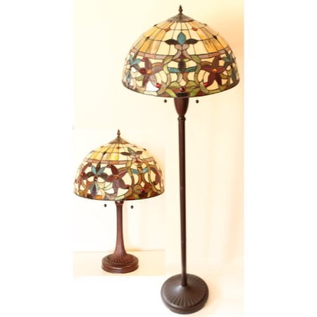 Serena d'italia Tiffany 2 light Floral Floor and Table ...