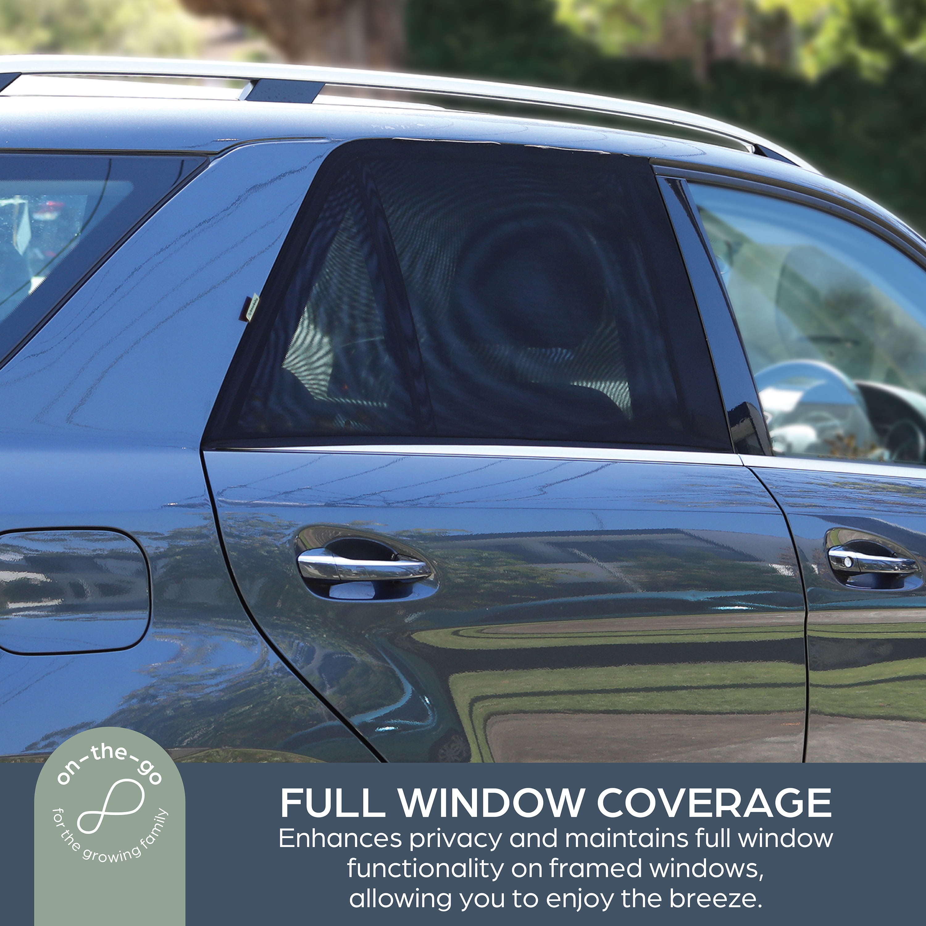Dreambaby Fitover Car Window Sun Shades for Baby Stretchable Window Covers- 2 Pack, Black L1285