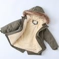 thumbnail image 3 of AAMILIFE Boy's Thick Cotton Padded Parka Jacket Hooded Fleece Coat, 3 of 8