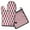 Pink and Black, variant on Pink and Black Argyle Pattern Kitchen Oven Mitt and Pot Holder Sets 2 Pcs for Baking, Cooking and Grilling, Heat Resistant Up To 392 °F