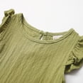 thumbnail image 3 of Vedolay Girl's 2023 Summer Fly Sleeve Crew Neck Solid Color Cute Tops,Green 18-24 Months, 3 of 5