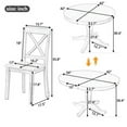 thumbnail image 7 of Modern Dining Table Set, 5-Piece Farmhouse Wooden Round Extendable Dining Table Set with 4 Upholstered Chairs, Family Kitchen Furniture, Table for Dining Room, Restaurant, Antique White, 7 of 7