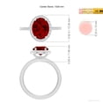 thumbnail image 5 of ANGARA Lab Grown 3.3 Ct Oval Ruby Classic Halo Engagement Ring for Women in 14K White Gold (Size-10x8mm) | July Birthstone, Birthday, Anniversary, Jewelry Gift for Women | Lab-Grown Ruby Ring, 5 of 7