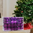 thumbnail image 4 of 100 piezas de bolas de Navidad, colgantes de caja de regalo, adornos navideños para fiestas y festivales. Violeta, 4 of 8