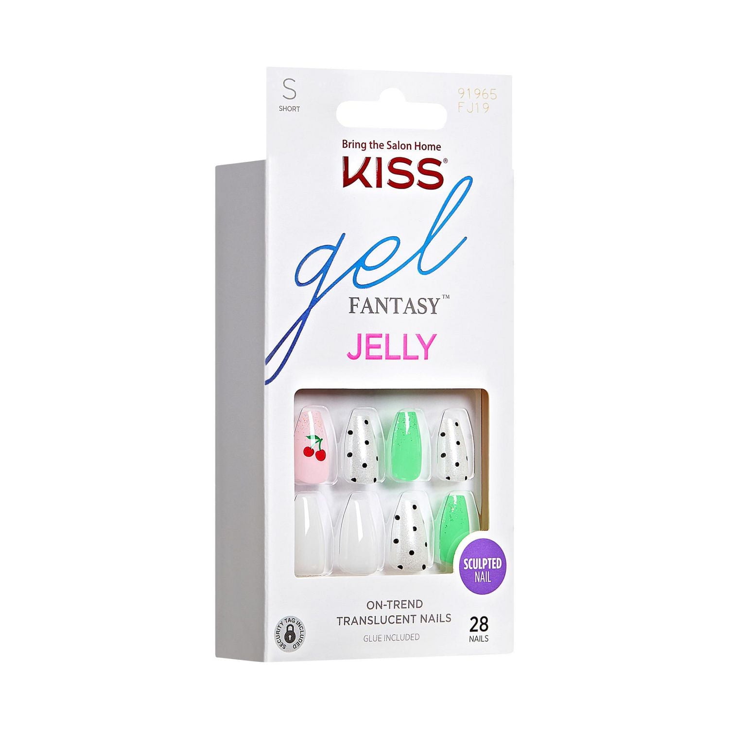 KISS Gel Fantasy - 28 faux ongles, longs Ongles gel.