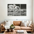 thumbnail image 2 of Elephant Stock Rough Sea Wall Art - Horizontal Multi Panel Canvas - Living Room Wall Decor - Nautical Multi Panel - Gray And White Decor - 57" x 36", 2 of 4