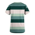 thumbnail image 4 of Hinvhai Scrub Tops for Women Soft Stretch V-Neck Color Block Scrub Top with Pockets Green L(L), 4 of 5