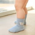 thumbnail image 4 of Laklulu 5 pares de calcetines de algodón para bebés y niños con diseño de cerezas y flores pequeñas para primavera y verano - Serie de animales pequeños, 4 of 5