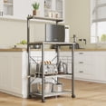 thumbnail image 3 of Bestier 4 Tier Bakers Racks for Kitchens Rack Storage Shelf Cart on Wheels Shelves, Metal and Wood, Industrial Style, Grey, 3 of 8