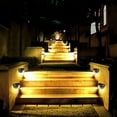 thumbnail image 4 of Solar Fence Post Lights Wall Mount Decorative Deck Lighting Black 4 Pack, 4 of 10