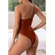 thumbnail image 4 of Traje de baño de una pieza con un hombro para mujer, trajes de baño de corte alto, traje de baño con cordón y Control de barriga lateral, 4 of 4