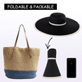 thumbnail image 6 of Comhats Womens Packable Floppy Straw Beach Sun Hat with Wide Brim UV UPF 50 Protection Foldable Travel Sunhat Khaki M, 6 of 6