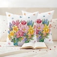 thumbnail image 3 of Outdoor Pillow Covers Pack of 2, Watercolor Flowers in Vase Waterproof Throw Pillowcase Cushion Cases, Lavender Daisy Butterflies Decorative Pillow Cover for Couch Sofa Home Bed Patio, 3 of 9