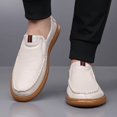 thumbnail image 2 of Men's White Perforated Strip Decor Slip-On Gum Sole Leather Loafers, 2 of 6