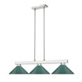 thumbnail image 2 of 152BN-MDG-Z-Lite-Cobalt - 3 Light Billiard with Shade-8 Inches Tall and 14 Inches Wide-Brushed Nickel Finish-Dark Green Shade Color, 2 of 5
