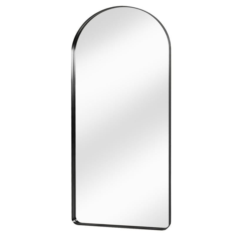 Easy4Home 71"x30" Oversized Arched Full Length Mirror with Deep Metal Frame Freestanding Floor Dressing Mirror, Black