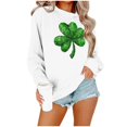 thumbnail image 4 of Women's St. Patrick's Day Sweatshirts Long Sleeve Shamrock Clover Printed Tops Casual Cute Crewneck Holiday Pullovers, 4 of 5