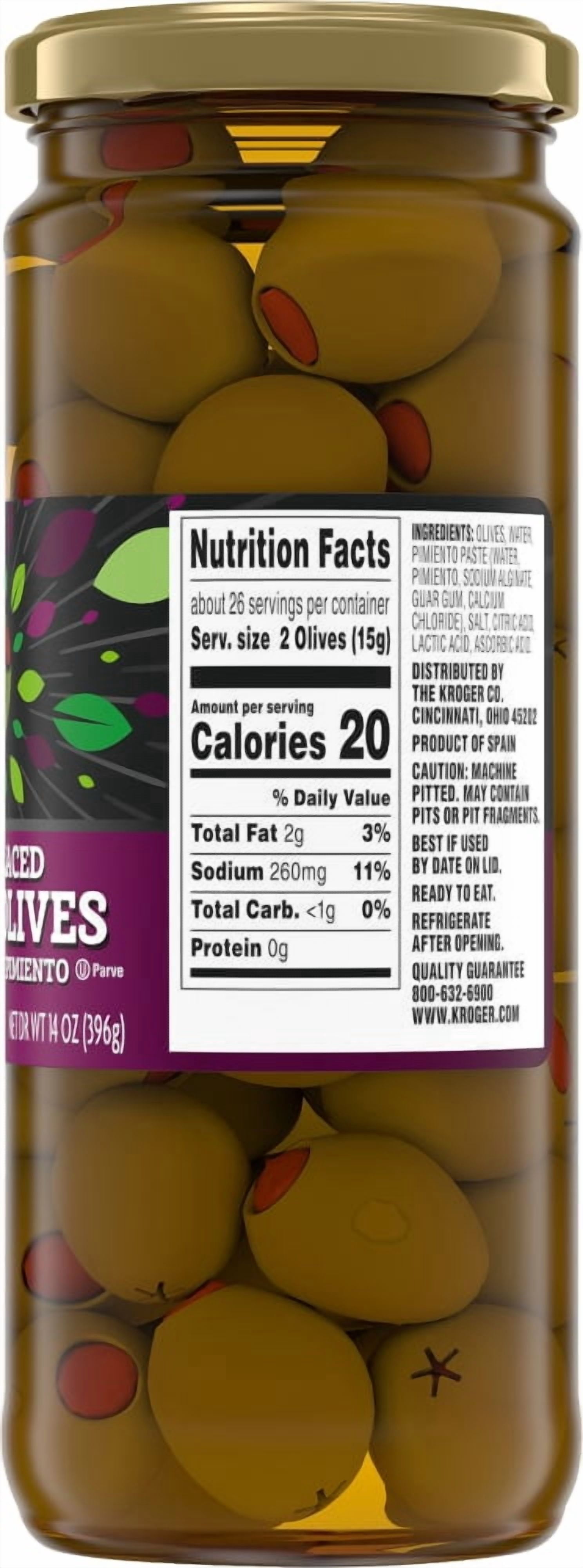 Kroger Queen Olives Stuffed with Pimiento 14 oz - 5 Pack