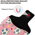 thumbnail image 3 of Haosy Leaves Football Golf Mallet Putter Cover Strong Magnetic Leather Golf Club Headcover Closure, 3 of 7