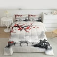 thumbnail image 2 of Feelyou Japanese Blossoms Floral Bedding Comforter Set, Nature Scenery Twin Comforter Sets, Ink Watercolor Art Bedding Set, Luxury Bedroom Decor, 2-Piece, 2 of 8