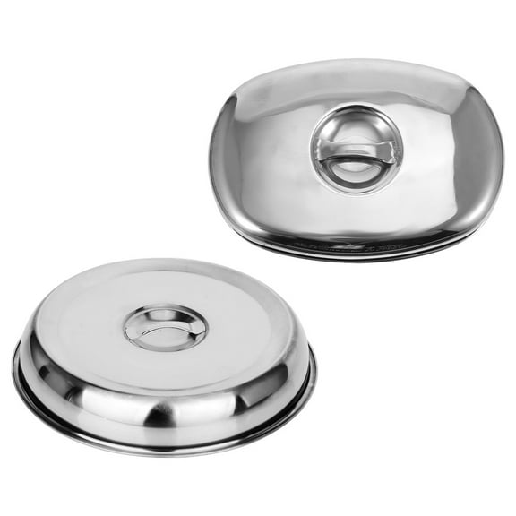 FUEENIRVA 2Pcs Household Stainless Steel Food Covers for Stylish Kitchen Use