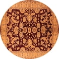 thumbnail image 1 of Ahgly Company Indoor Round Oriental Orange Industrial Area Rugs, 5' Round, 1 of 4