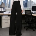 thumbnail image 6 of YOIAVAIOY Womens Spring Wide Leg Pants 2026 High Elastic Waist Loose Long Ladies Slacks Palazzo Work Pants with Chain Black XXL, 6 of 6