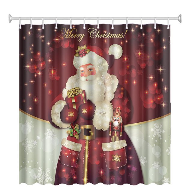 Christmas Shower Curtain Creative Pattern Printed Bathroom Curtain Bath Curtain