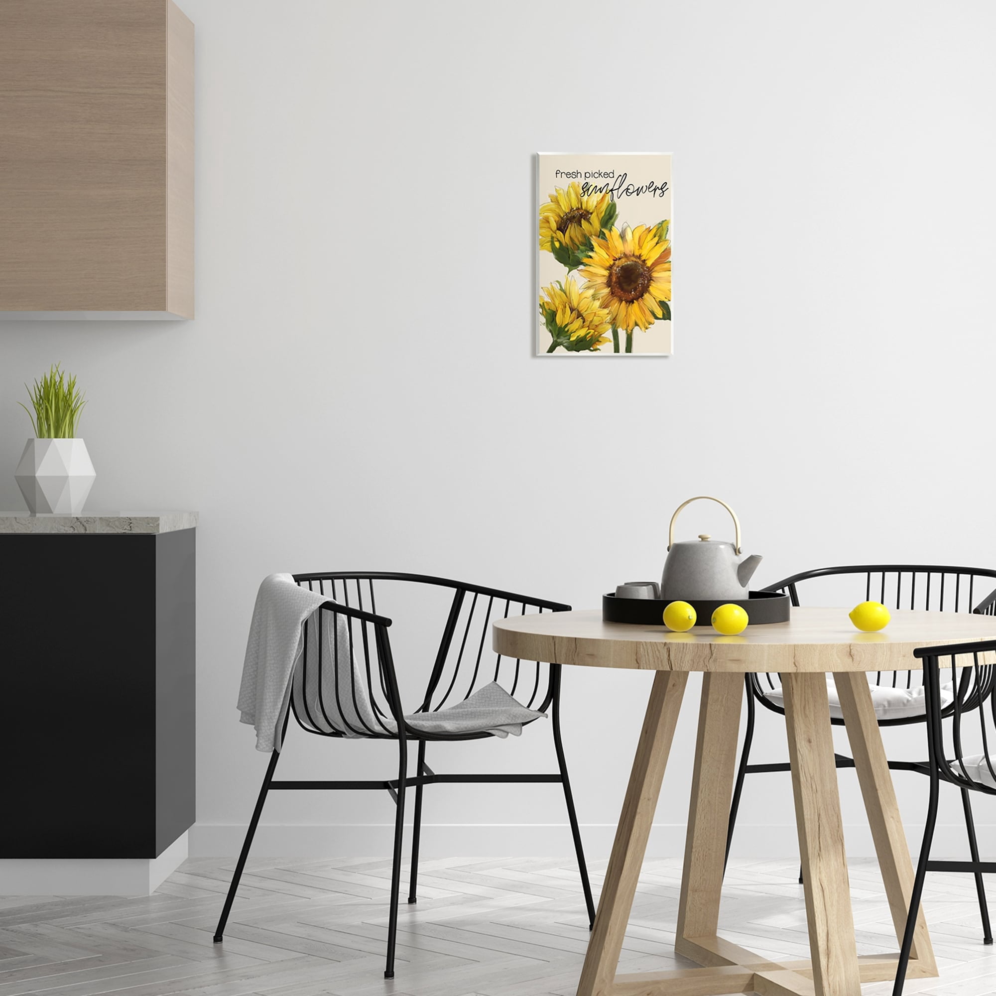 Stupell Industries Fresh Picked Sunflowers Calligraphy Vivid Yellow Blossoms Graphic Art Unframed Art Print Wall Art, Design by Conrad Knutsen