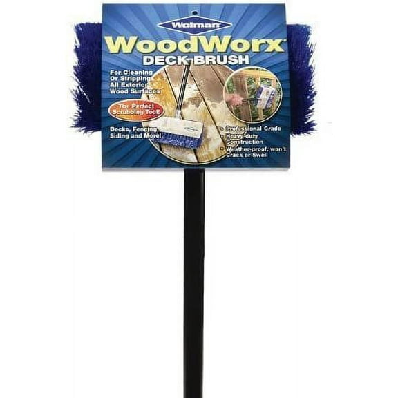 Rust-Oleum Wolman Woodworx Deck Brush - Stiff Polypropylene Bristles - Multicolor