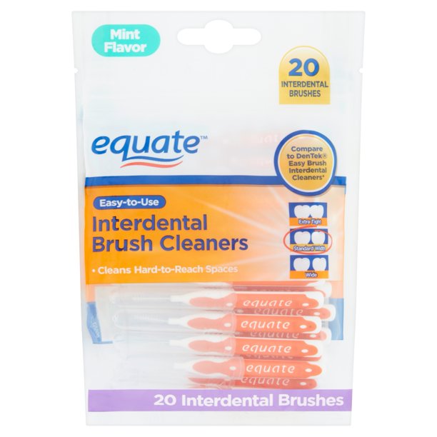 Equate Interdental Brush Cleaners for Standard Width Spaces, 20 Count