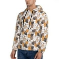 thumbnail image 3 of Picia Cute Cats Pattern Casual Men's Hoodie - Lightweight Hooded Sweatshirt with Kangaroo Pocket, Comfortable Pullover for Everyday, Travel-XX-Large, 3 of 7