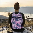 thumbnail image 6 of Backpack Cooler lunch bag 36 Can Capacity Insulated Bag for Camping, Beach, Hiking & Travel Navy Blue Palm Tree, 6 of 7
