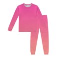 thumbnail image 4 of GiLiling Kids Thermal Underwear Set - Solid Color Long Sleeve Shirt and Leggings, 2 Piece Fall Outfit (Pink, 6-7 Years), 4 of 4