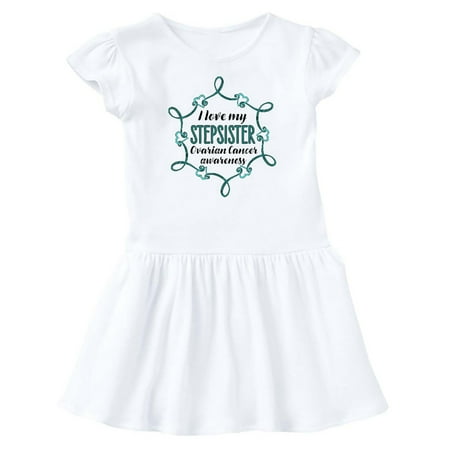 

Inktastic I Love My Stepsister Ovarian Cancer Awareness Gift Baby Girl Dress