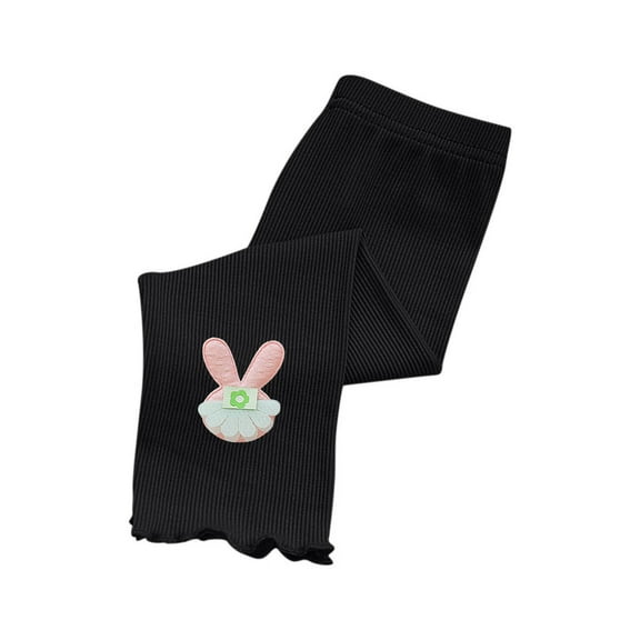 MKOSPLRT Cute Leggings for Little Girl Stretch High Waist Yoga Leggings Solid Color Soft Pants Funny Lettuce Trim Leggings Gifts for Kid