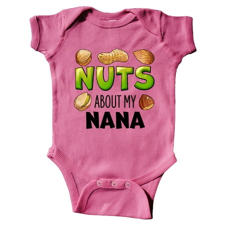 

Inktastic Nuts About My Nana Peanut Almond Pistachio Gift Baby Boy or Baby Girl Bodysuit
