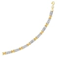 thumbnail image 1 of 14k Two-Tone Gold Fancy X Line Bracelet 7.25 in, 1 of 3