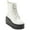 Putty White/White, variant on DKNY Womens Harli  Patent Ankle Combat & Lace-up Boots