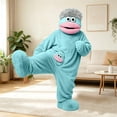 thumbnail image 2 of ZHANGDER Silly Onesie Funny Big Mouth Monster Onesie Fleece Hooded One Piece Soft Plush Loungewear, with Shoes and Comb, 2 of 6