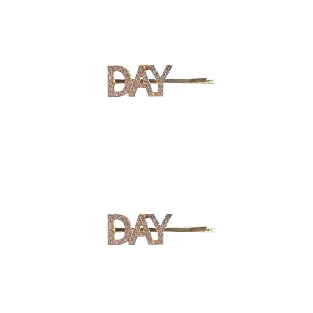 Alfileres de aleación Minnieouse con letras encantadoras Clip para sombreros 2piezas